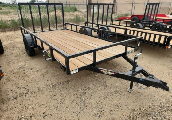 BLACK 82”X14’ UTILITY
3K SINGLE AXLE BUMPER PULL