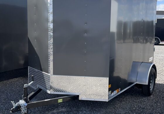 6X10 ENCLOSED CHARCOAL SINGLE AXLE 3.5K SPRING 2″ COUPLER