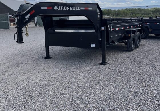 83″X16′ DUMP 7K/14K TANDEM AXLES GOOSENECK BLACK