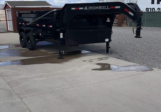83″X14′ DUMP 7K/14K TANDEM AXLES BLACK GOOSENECK